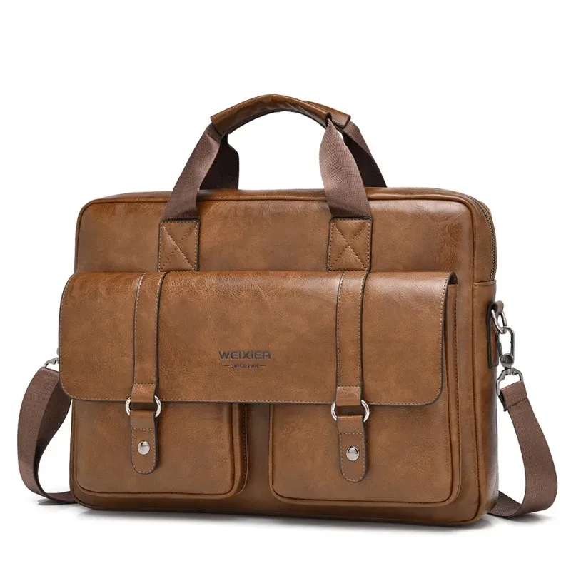 Homme mallette d'affaires sac en cuir PU sac à bandoulière sacs de messager hommes bureau sacs à bandoulière pour ordinateur portable A4 fichier hommes sacs à main