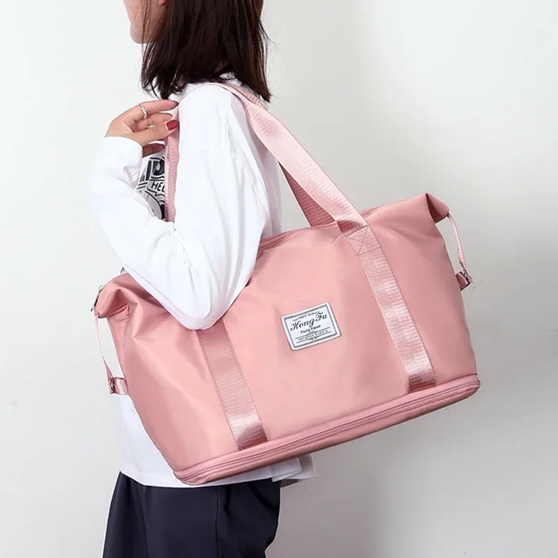 sac à main extensible de grande capacité pour femmes, sac de rangement pour bagages, sac de voyage de loisirs, sac à main étanche en nylon pour sport et fitness