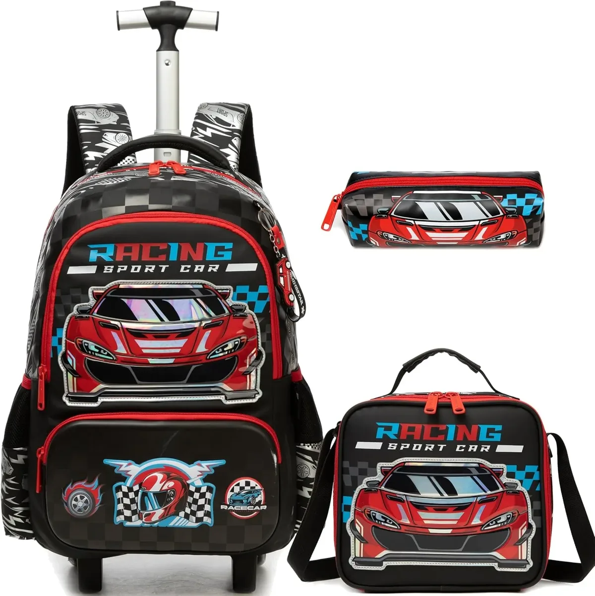 sac à dos roulant pour filles, valise de voyage pour enfants avec roulettes, bagage à main avec animaux mignons pour élèves du primaire, sac à roulettes pour enfants