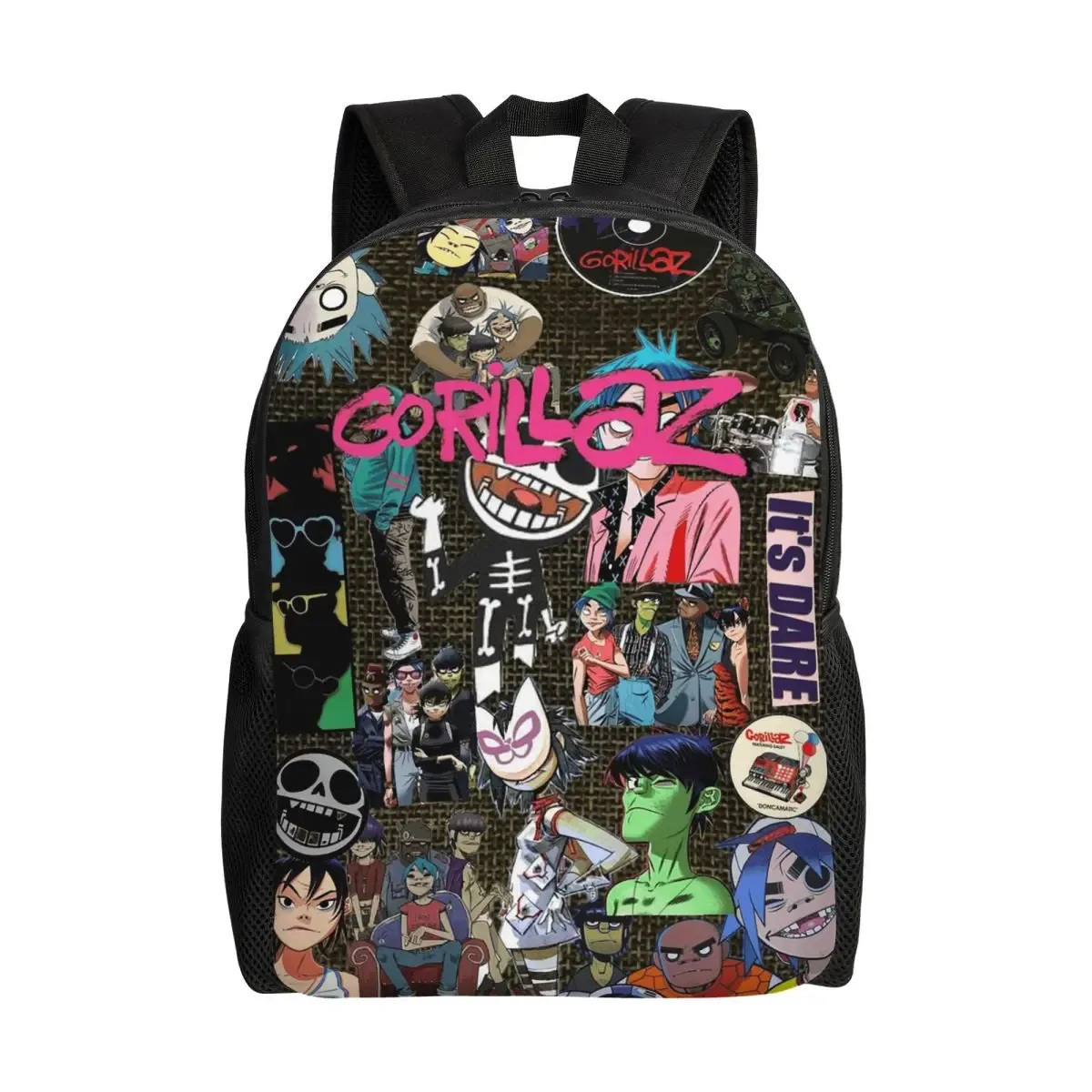 sac à dos de groupe musical gorillaz, sac à livres pour étudiants garçons et filles, sac d'école, sacs à bandoulière pour ordinateur