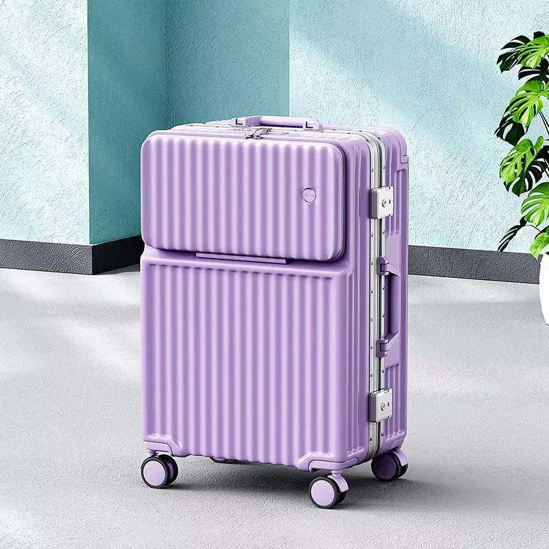 klqdzms valise de cabine multifonctionnelle à ouverture frontale 20/22/24/26 pouces avec compartiment pour ordinateur portable pour femme
