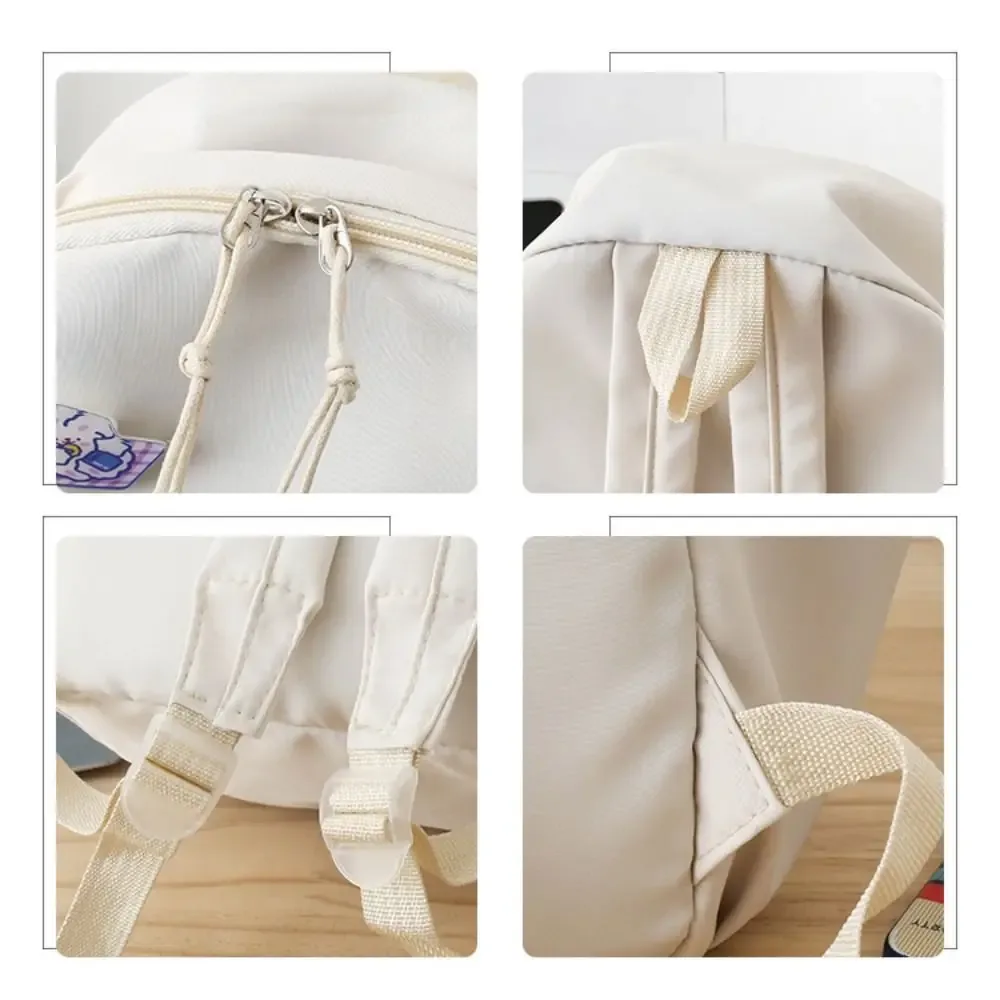 nouveau sac d'école de grande capacité, couleur unie, sangle réglable, sac à dos léger, sac de voyage en toile portable, unisexe