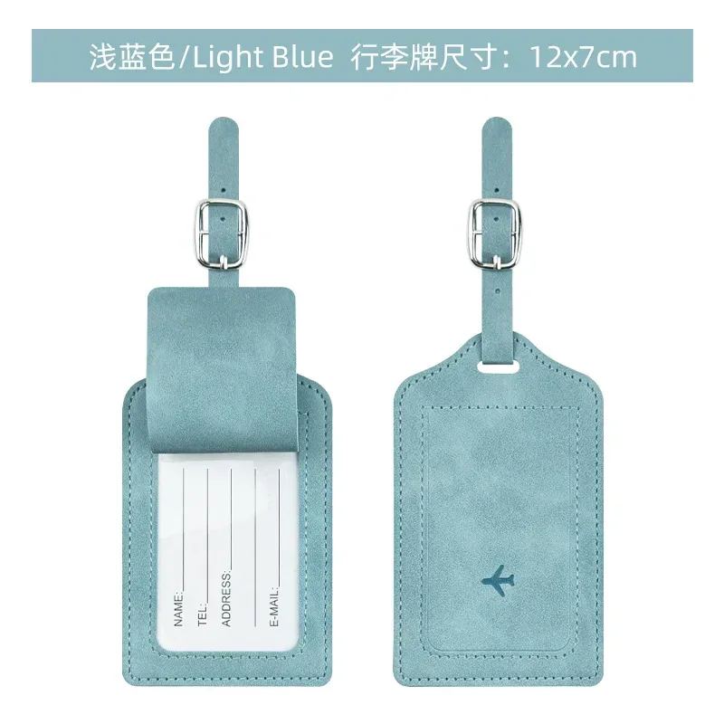 1 étiquette de bagage en cuir pu pour femmes et hommes, accessoires de voyage, étiquettes de valise, étiquettes de nom, d'identité et d'adresse, étiquettes de sac pour bagages