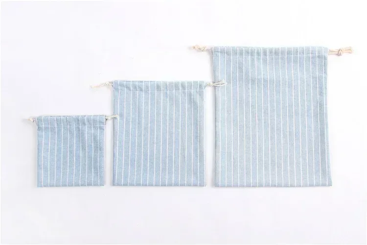 Sacs à cordon en coton pour mariage, cadeau de noël, paquet de bricolage, petites pochettes unies, sacs de rangement anti-poussière pour la maison