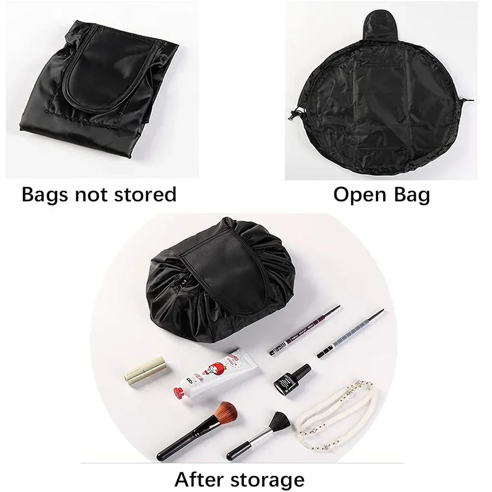 sac de rangement portable étanche pour cosmétiques, sac paresseux de proximité wstring, poudres de maquillage magiques, grande capacité, trousse de beauté de toilette de voyage