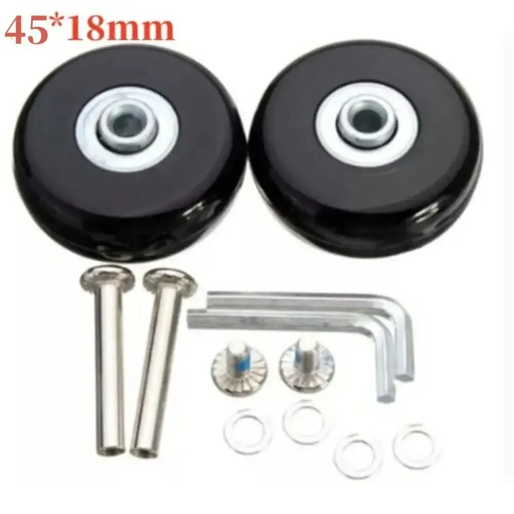 1 paire de roues de rechange pour bagages de voyage, pièces de valise, essieux dia.40mm/45mm/50mm/60mm
