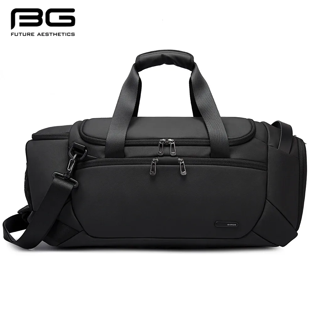 BANGE – sacs polochons de sport imperméables avec compartiment à chaussures, sac de sport de 21 pouces pour hommes avec compartiment humide et sec, sacs de voyage