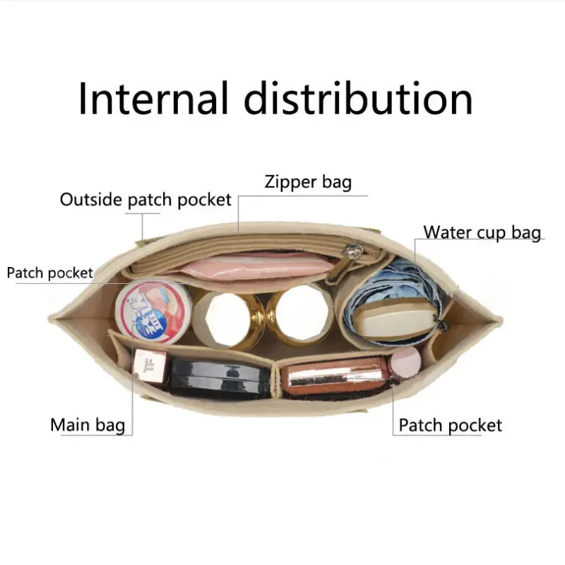 sac à insérer en feutre adapté au sac à main longchamp, sac de doublure en tissu feutré, sac de maquillage, support de voyage, organisateur de sac à main portable