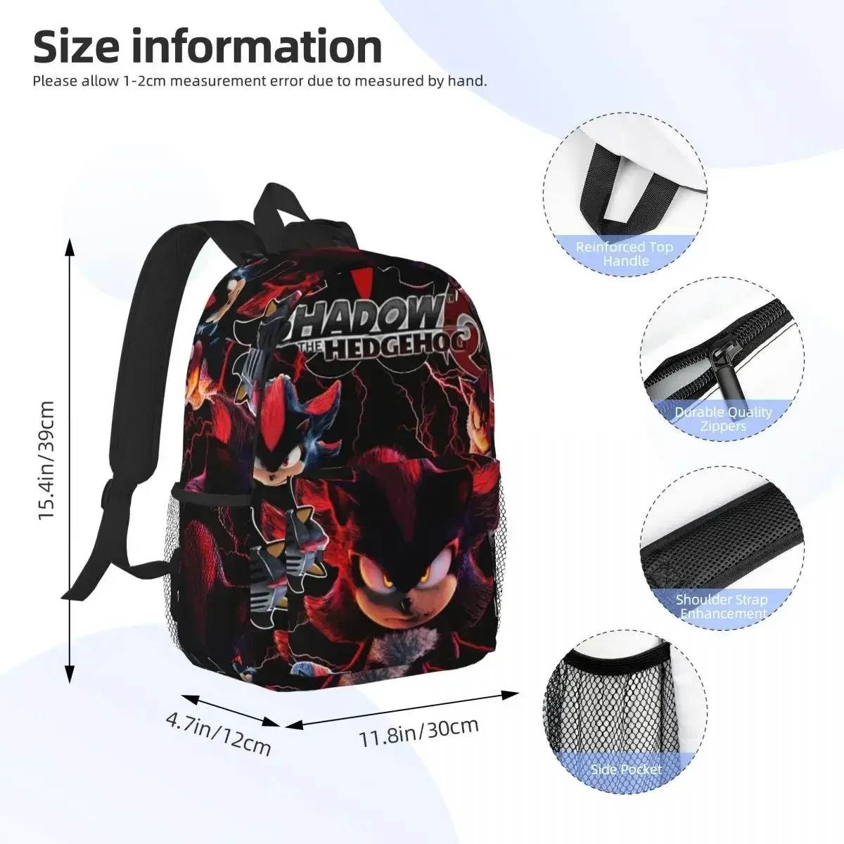 s-shadow-s t-the-s h-hedgehog-s sac à dos pour étudiants, garçons et filles, sac d'école pour enfants, sacs à bandoulière pour ordinateur portable pour hommes et femmes