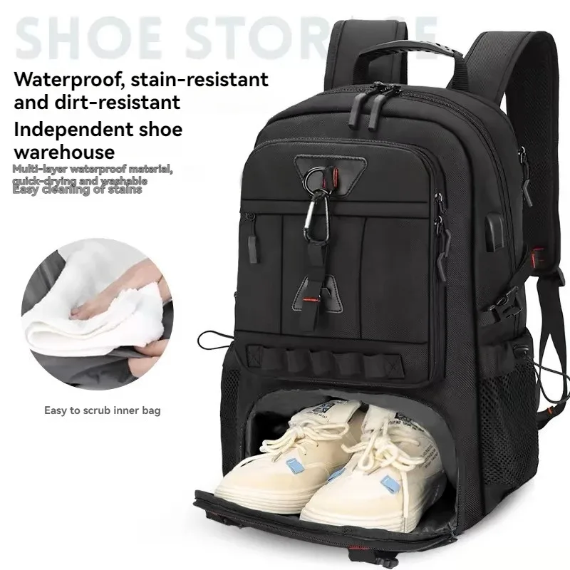sac à dos de voyage extensible grande capacité 60l pour ordinateur portable, grand sac à dos professionnel pour homme, avec compartiment à chaussures, port de chargement usb