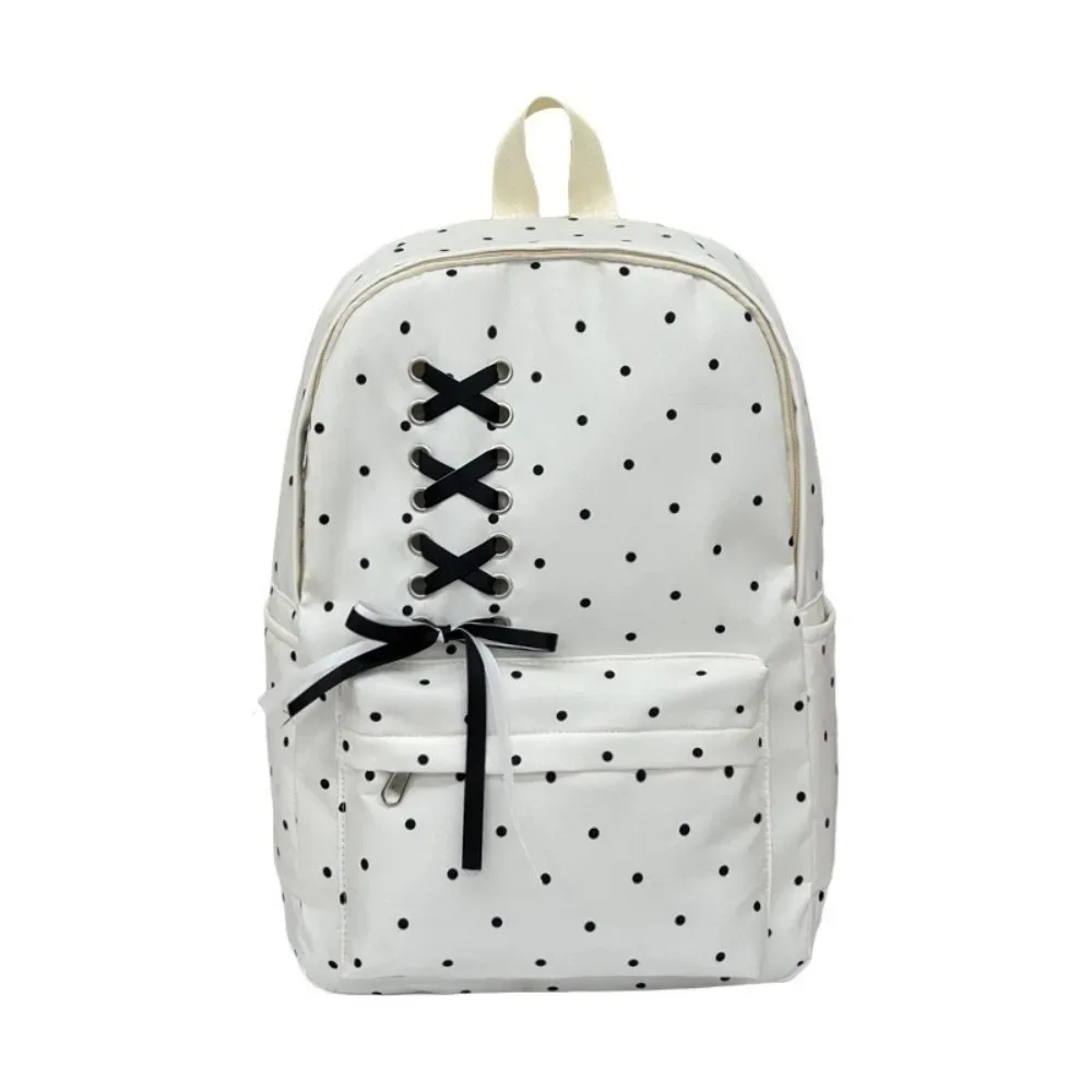 sac à dos décontracté à pois grande capacité, durable, pour étudiants, en polyester anti-rayures, en nylon, pour l'extérieur