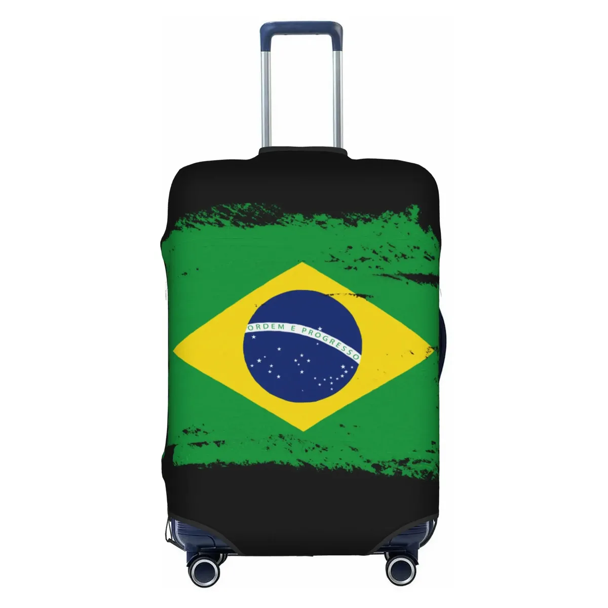 housse de valise avec drapeau du brésil, housse de protection lavable pour bagages de 18 à 32 pouces