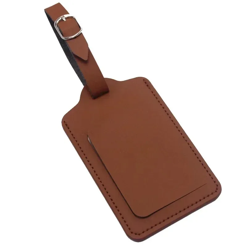 étiquettes de bagage en cuir pu pour femmes et hommes, accessoires de voyage, valise, identification, adresse, porte-nom, étiquettes d'embarquement, étiquette portable