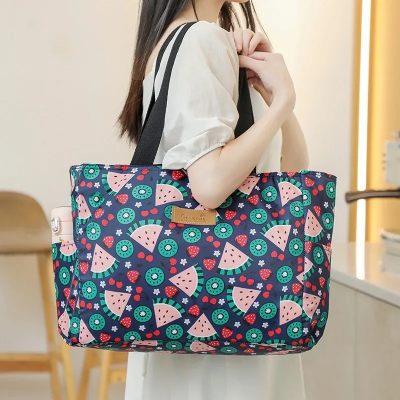 grand sac isolé en tissu oxford noir, sac de voyage épais, grande capacité, portable universel