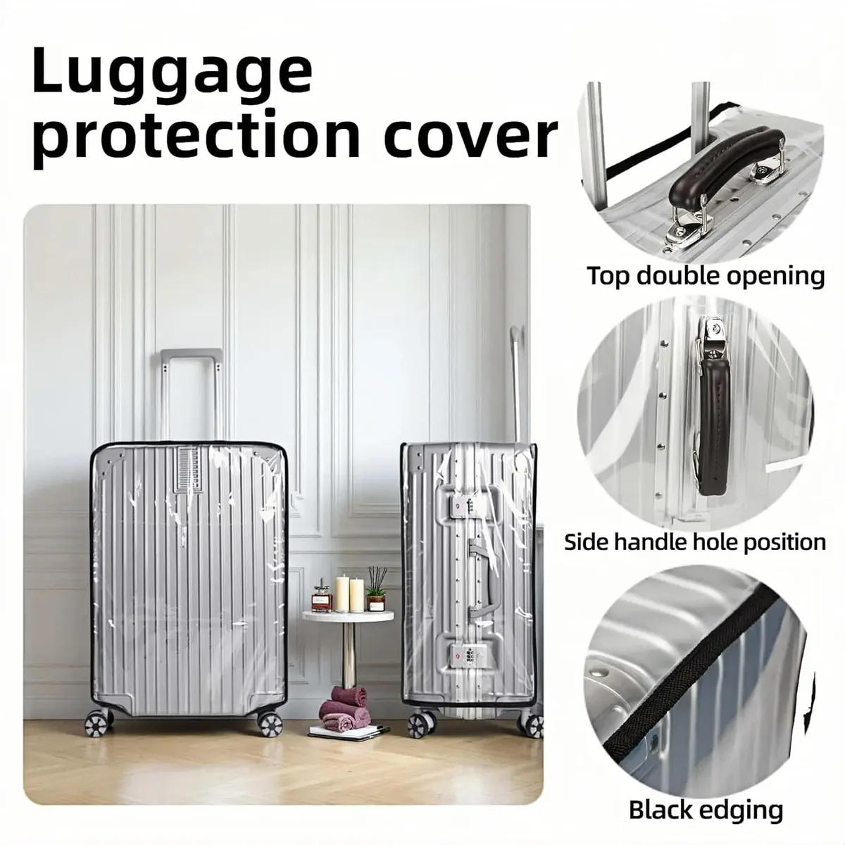 protecteur de bagages housse de valise transparent pvc housse de valise protecteurs housse de bagage étanche pour valise à roulettes