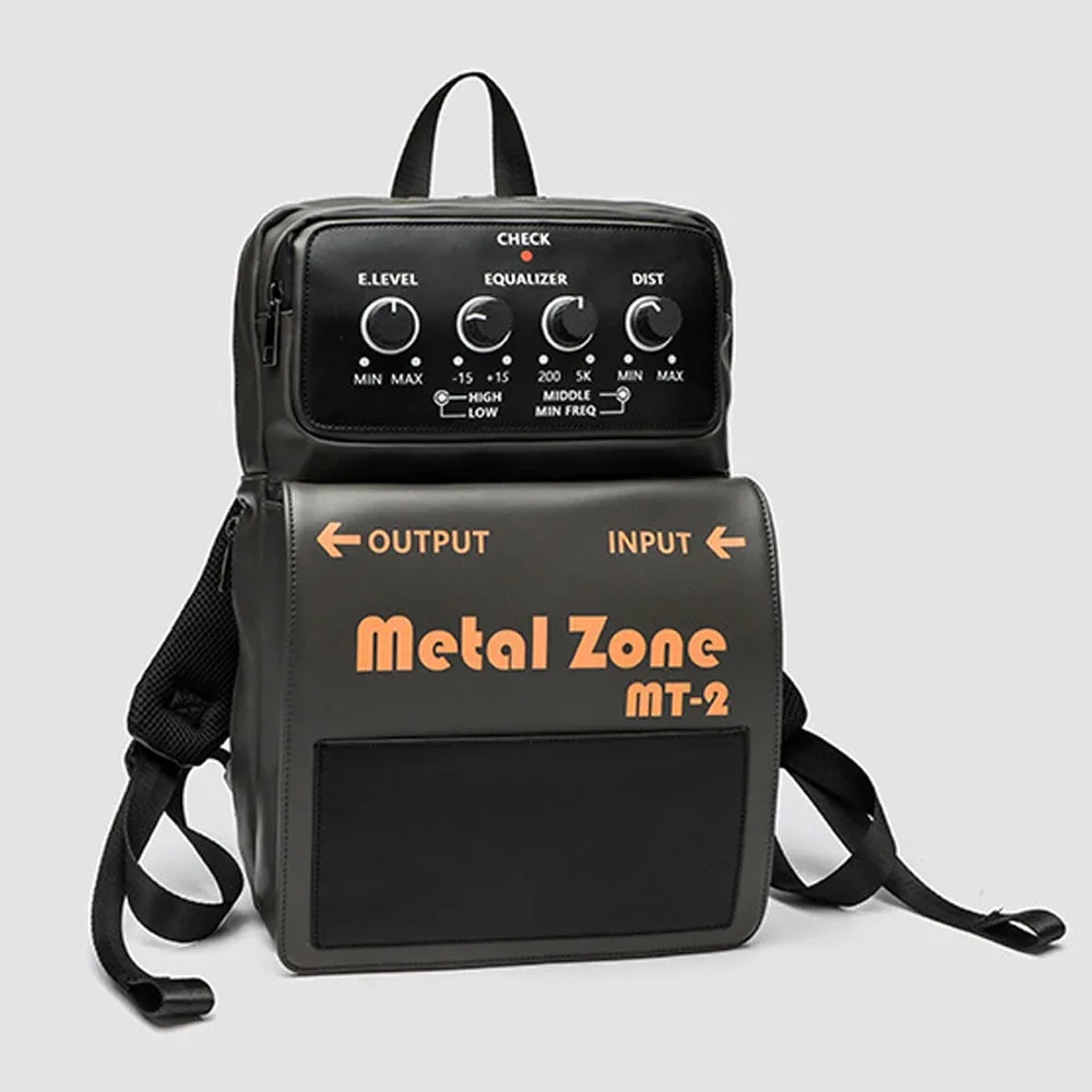 un sac à dos décontracté en pu avec effets rock rétro une pièce, un sac à dos avec lettres cool pour les adolescents.