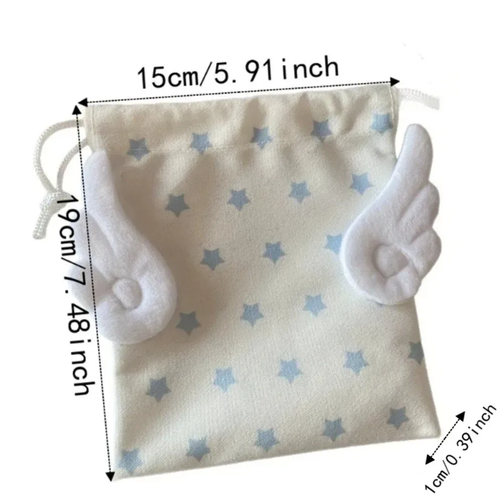 sac de maquillage bohème en toile avec cordon de serrage, pochette de rangement portable anti-poussière, motif étoiles, petit organisateur pour articles de papeterie
