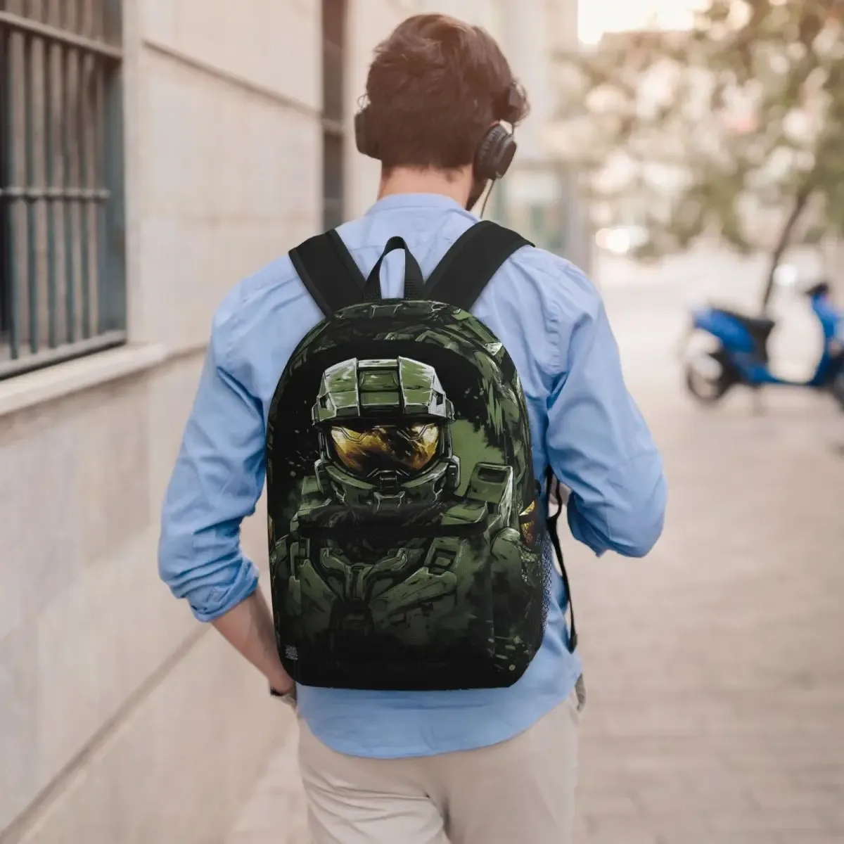 Sac à dos Master Chief pour étudiants, sac d'école, sac à dos de randonnée, sac de voyage pour hommes et femmes, sac à bandoulière