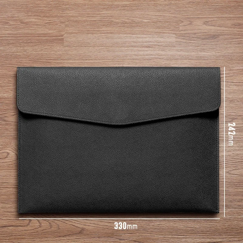 classeur a4 en cuir pu, porte-documents, portefeuille étanche, enveloppe, étui, bouton magnétique, initiales personnalisées