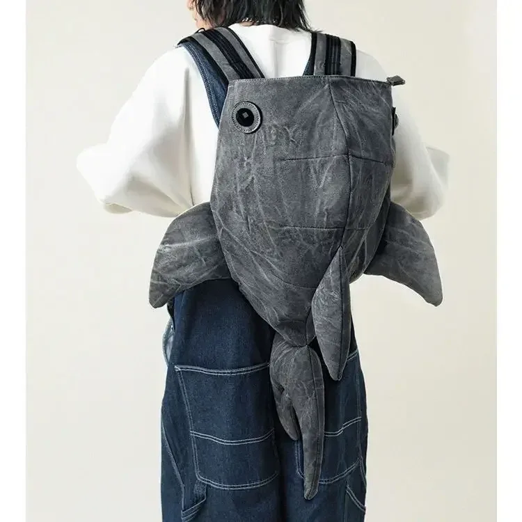 sac à dos en forme de requin baleine, sac de voyage durable de grande capacité pour femmes et hommes, mignon sac à dos de dessin animé de rue en plein air, cartable d'étudiant
