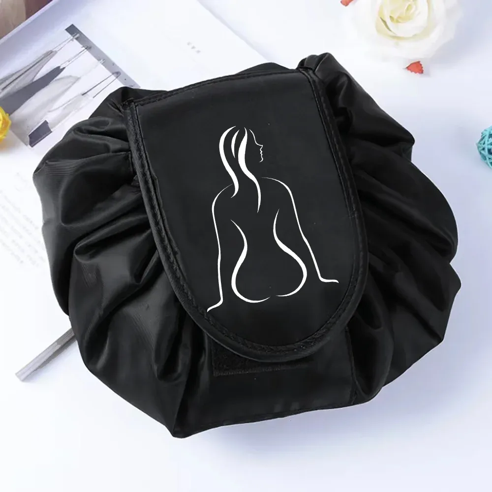 sac de rangement portable étanche pour cosmétiques, sac paresseux de proximité wstring, poudres de maquillage magiques, grande capacité, trousse de beauté de toilette de voyage