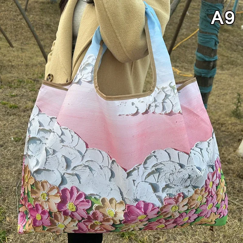 sac de courses pliable, nouvelle mode, sac de rangement d'épicerie réutilisable, sac à main à bandoulière portable en nylon, fourre-tout de voyage