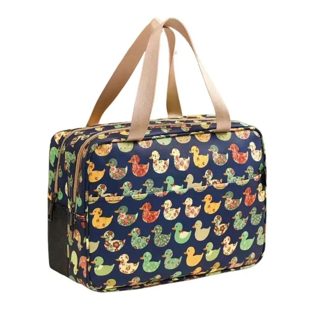sac à cosmétiques multicolore, sac de rangement polyvalent en tissu pu + maille, séparation sèche et humide, sac de toilette étanche, fournitures de voyage