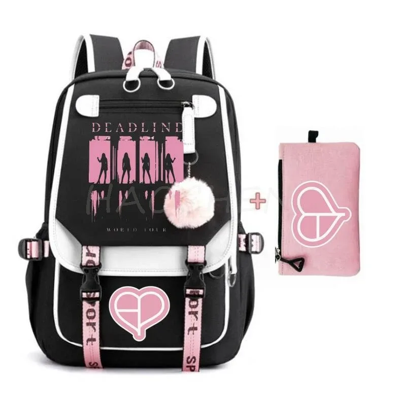 sacs à dos pour étudiants, sacs d'école roses, sacs de voyage tendance pour adolescentes, ensembles de sacs à dos noirs, roses et violets