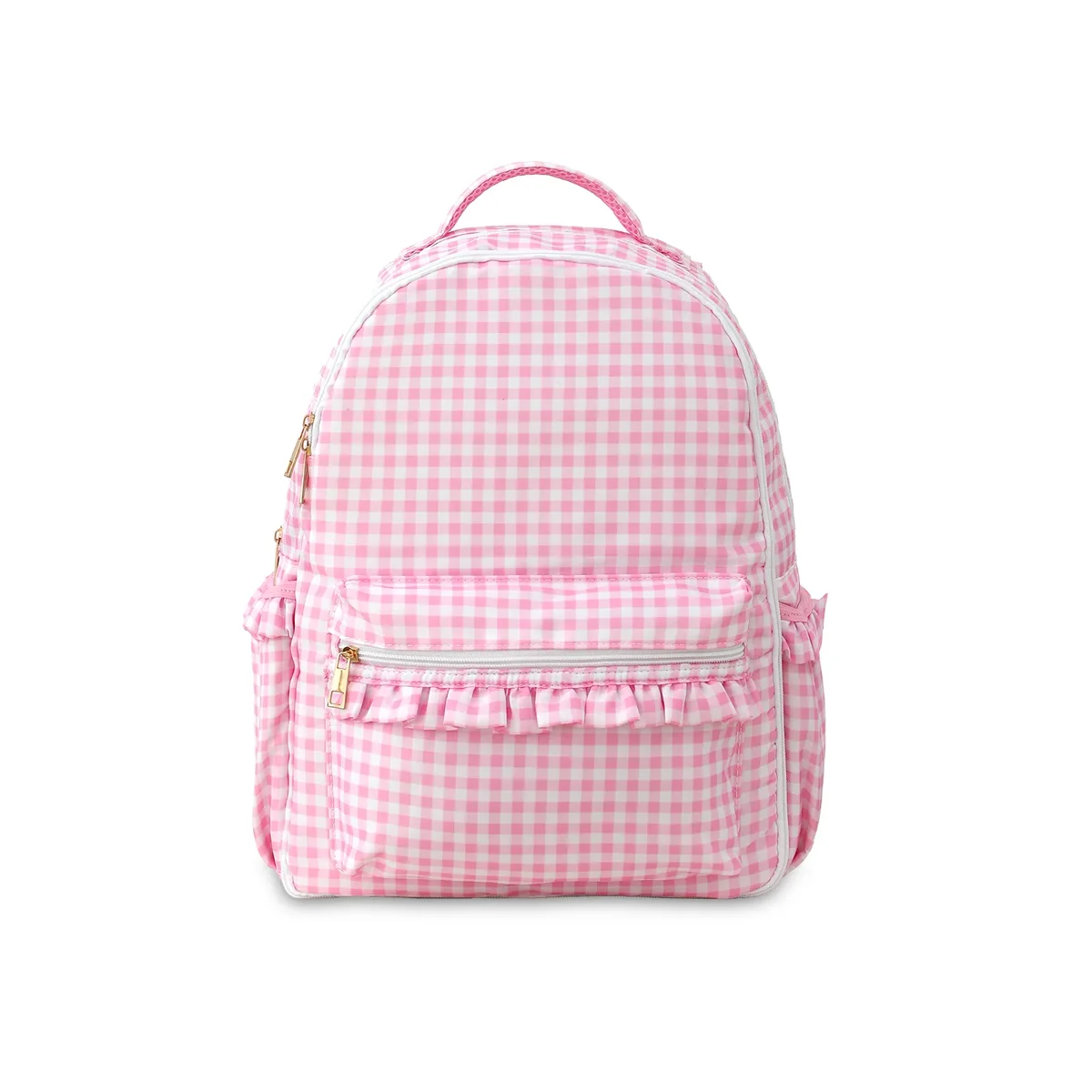 sac à dos à volants en gingham pour filles, avec porte-crayons, multi-poches, grande capacité, pour adolescents, pour la rentrée scolaire, sac de voyage