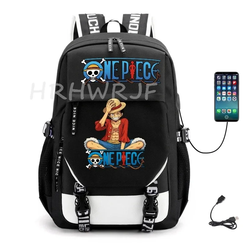 sac à dos one piece en nylon monkey d luffy pour femmes et hommes, sacs d'école décontractés pour voyage en pl