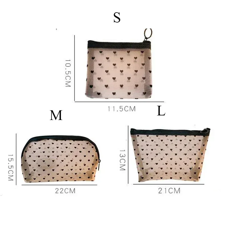 trousse de maquillage en maille transparente, pochette de rangement pour organisateur, sacs de toilette décontractés à fermeture éclair, trousse de maquillage pour femmes, sac à cosmétiques de voyage