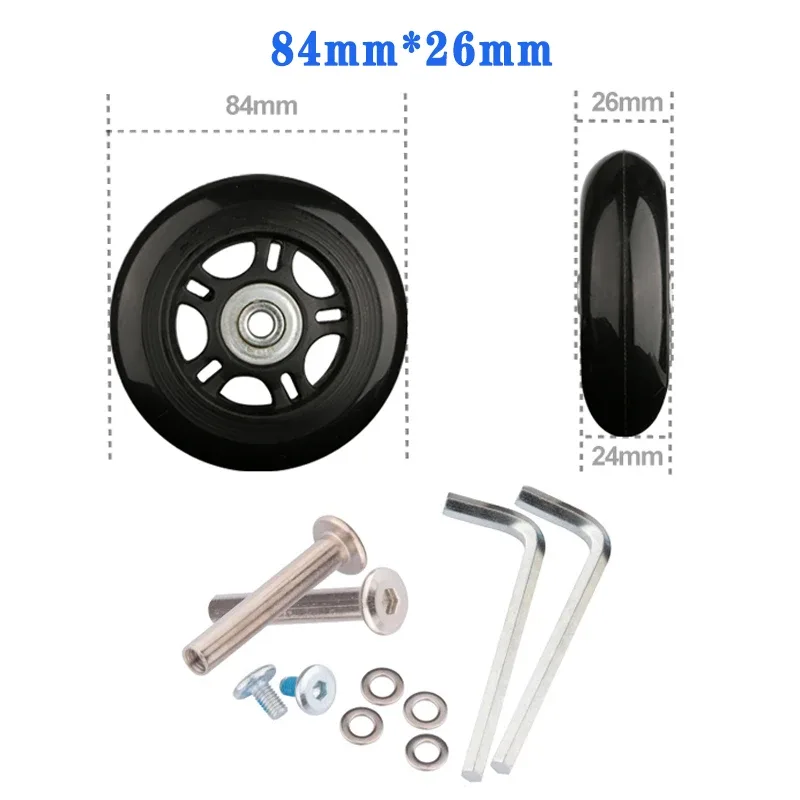 roues de remplacement à vis pour valise de voyage, kit de réparation d'essieu de roue 40/45/50/60/70/80/90/100/110/120mm, roulettes silencieuses