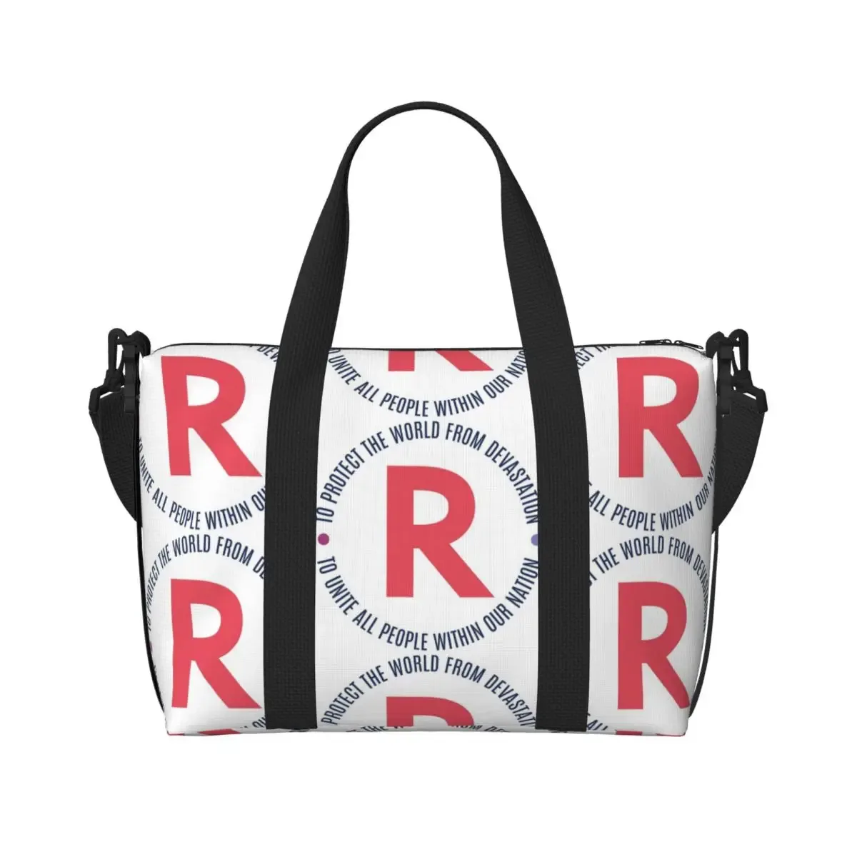 sac de voyage de plage avec logo lettre r team rocket, fourre-tout de grande capacité pour salle de sport, yoga, sac à bandoulière de shopping pour femmes