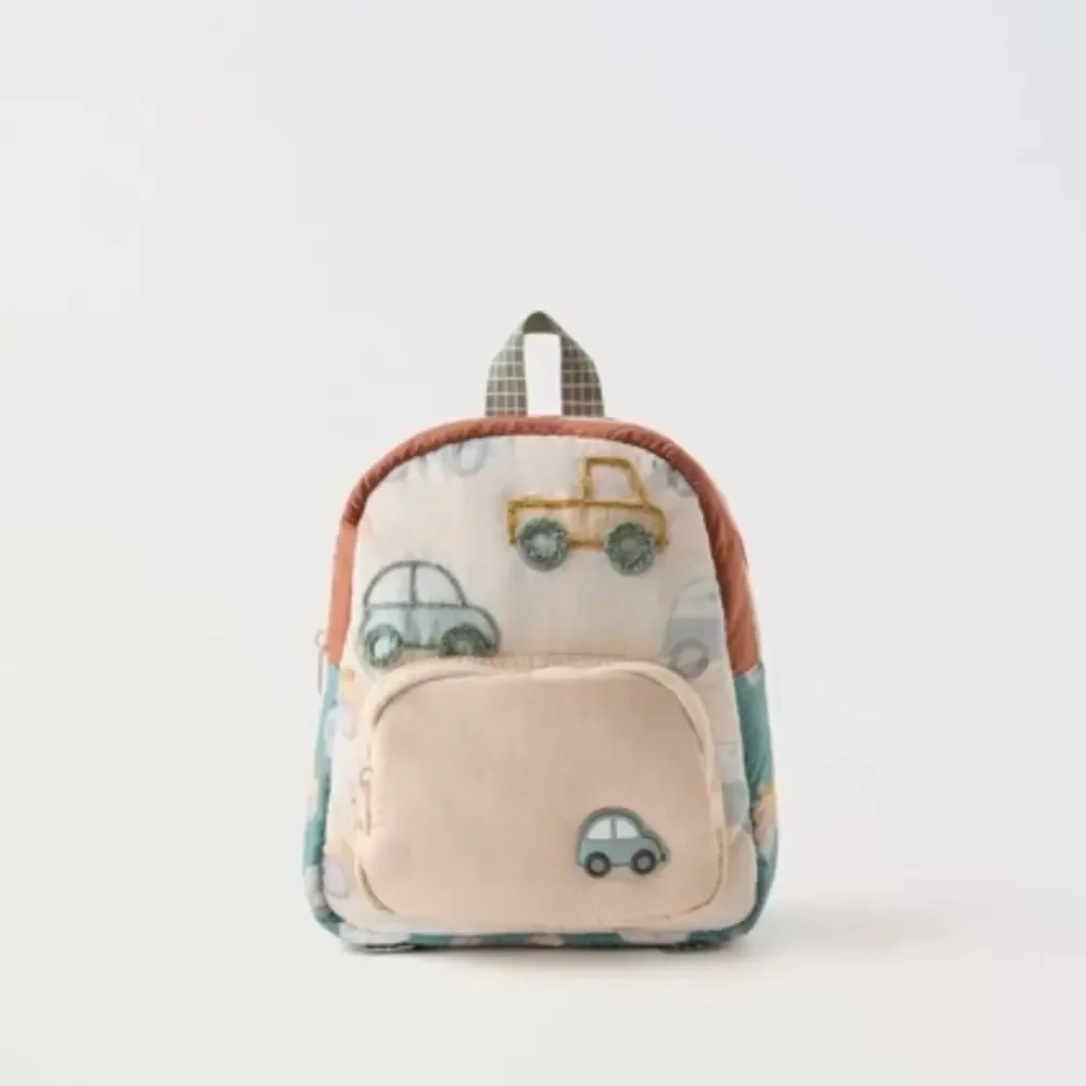 sac à dos scolaire multifonctionnel pour enfants, broderie de voiture de dessin animé, sac à dos léger pour garçons et filles, idéal pour la maternelle
