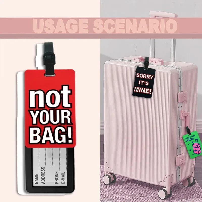 étiquette de bagage en pvc pour sac de voyage, sac fourre-tout, avec porte-carte de visite et cache de confidentialité it's not you bags