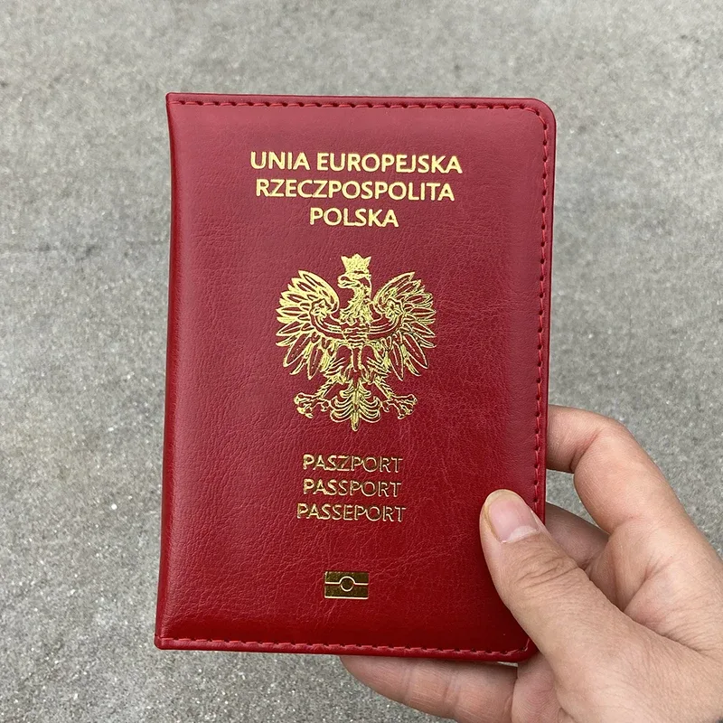 unia europejska rzbradley-étui de passeport en cuir pu rouge pour femme, porte-passeport, portefeuille de voyage