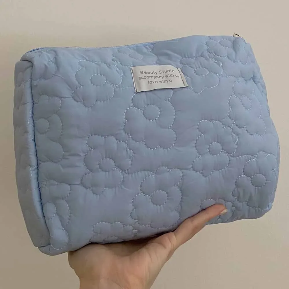 sac à cosmétiques à motif de fleurs douces, emballage de maquillage portable, présentoir, organisateur de rangement, grande capacité, pochette de lavage de voyage pour femmes