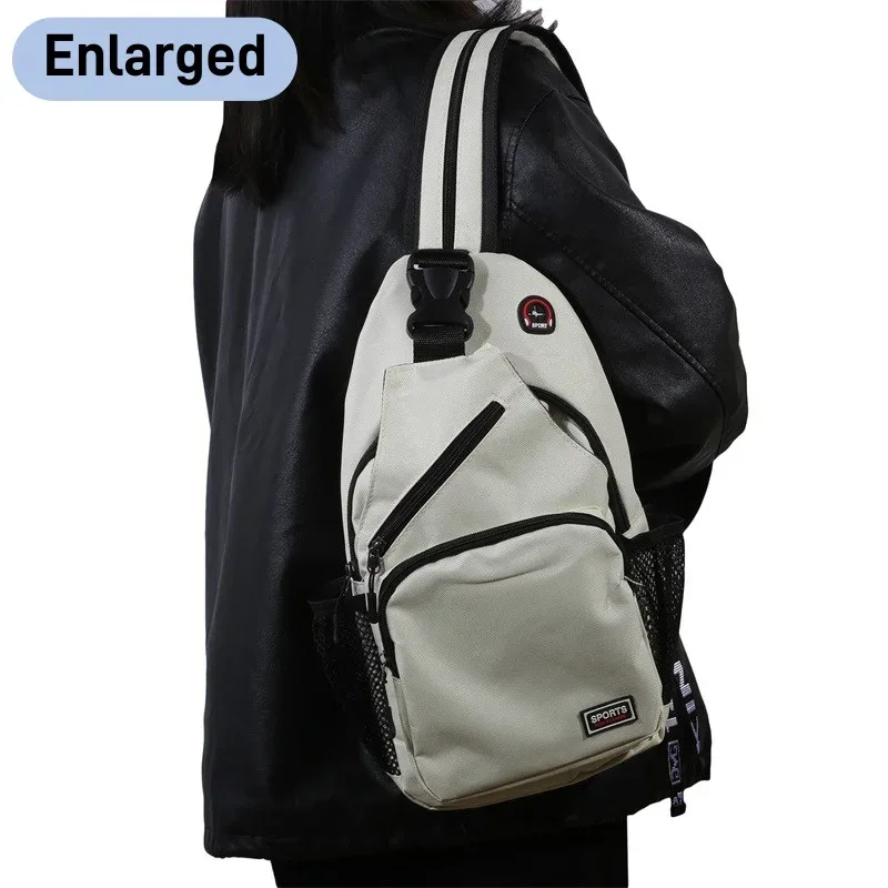 sacs de poitrine pour femmes, sac à dos réglable et sac à bandoulière simple avec trou pour écouteurs, petit sac messager de sport de voyage oxford pour filles