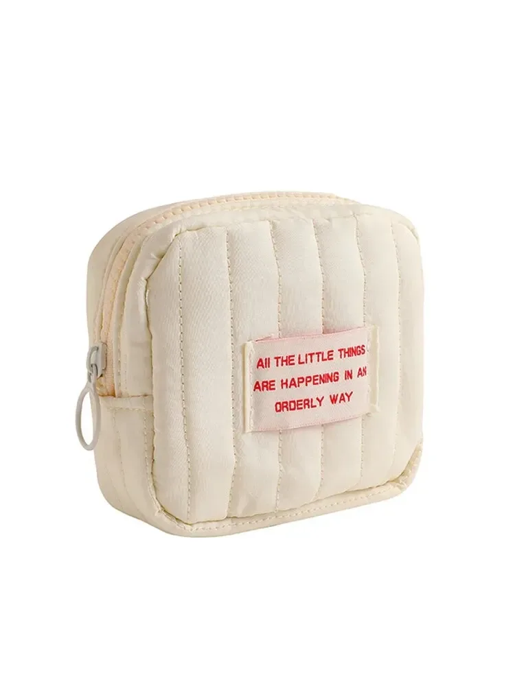 petit sac de maquillage carré coréen pour étudiants, petits écouteurs zéro portefeuille, sacs de rangement portables pour rouge à lèvres pour filles