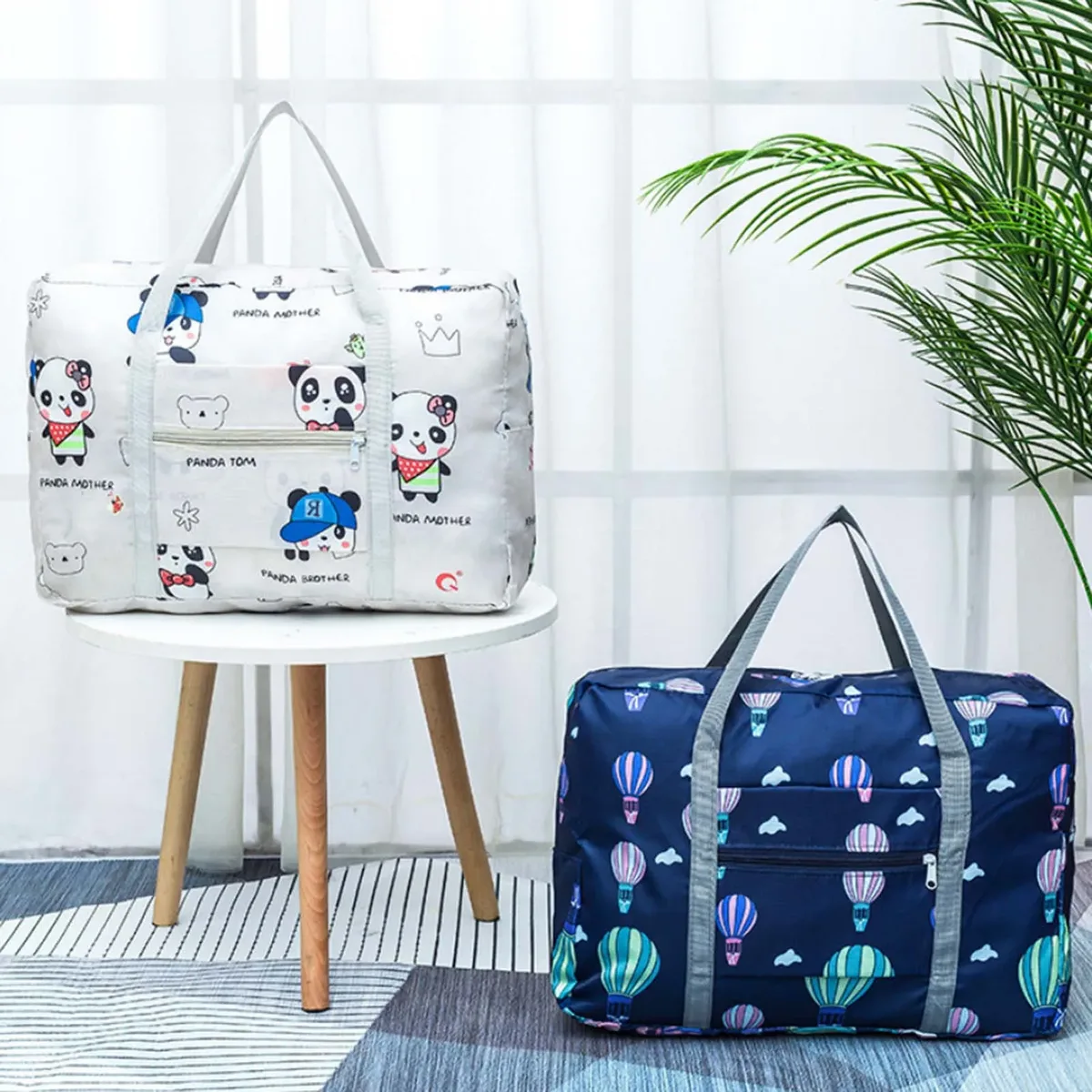 sac de voyage pliable et étanche, imprimé floral, bagage à main pour week-end, sac de nuit pour femmes et hommes, rangement sous le siège