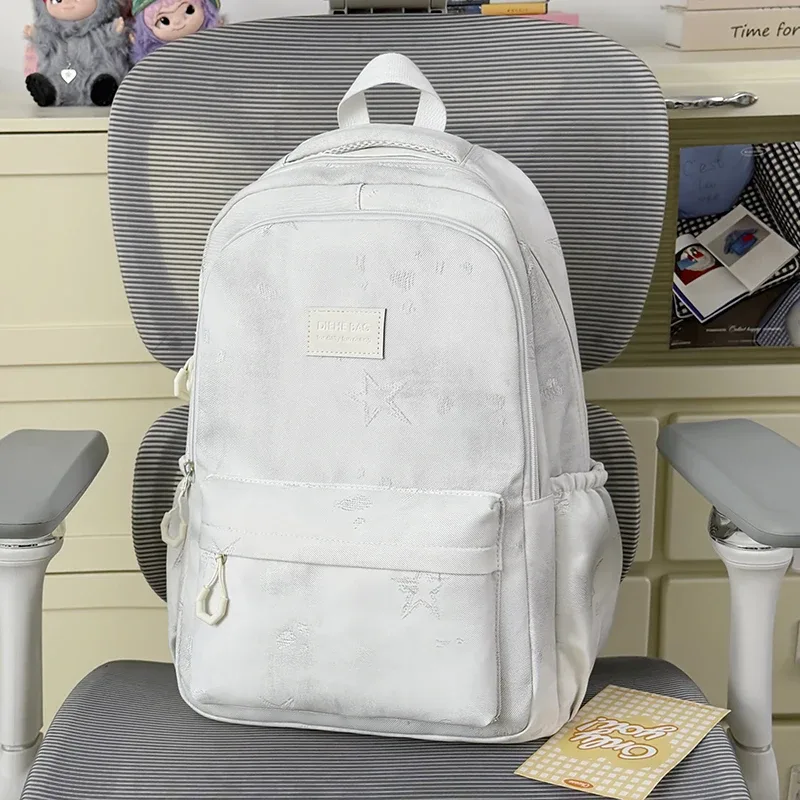 sac à dos de grande capacité pour femmes, multi-poches, sac de voyage décontracté pour femmes, cartable imprimé étoile pour adolescentes, sac à livres