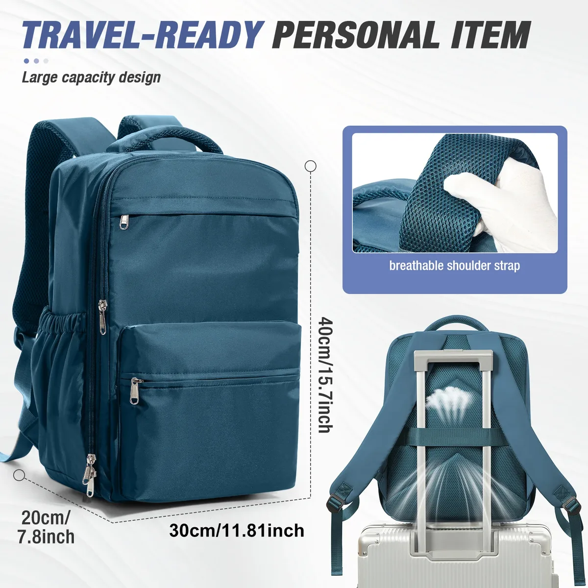 ryanair airlines sac de cabine sous siège 40x30x20 sac polochon de voyage bagage à main sac de voyage pour femmes hommes, sac à dos sous vide