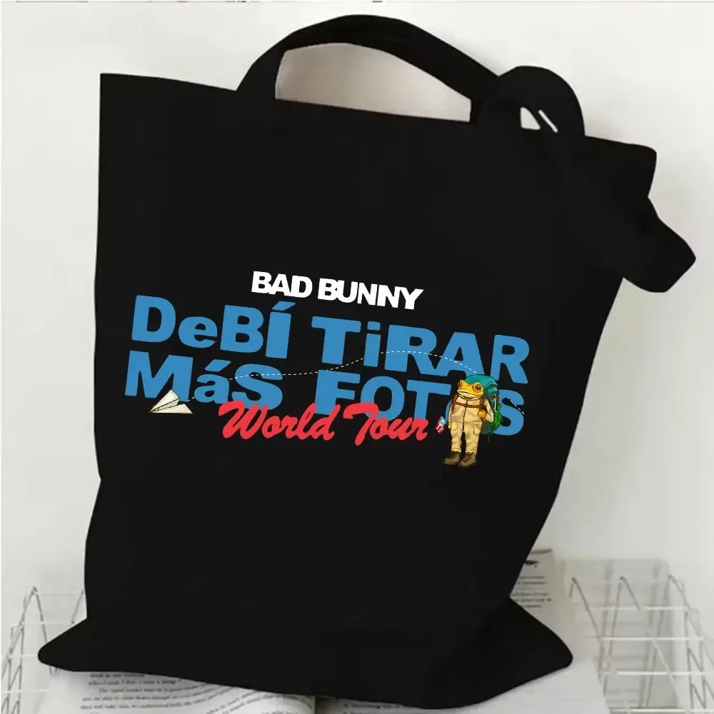 bad bunny dtmf world tour 2025-2026 sac à provisions debi tirar mas fotos sac de shopping en toile fille mode sacs fourre-tout à bandoulière