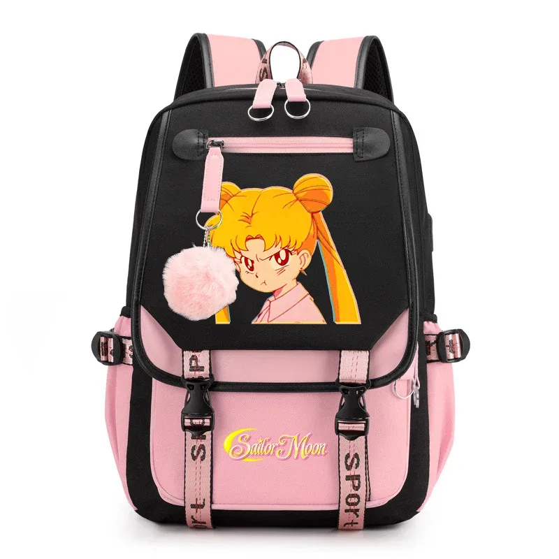 sac à dos décontracté sailor moon pour adolescentes, sac à dos scolaire pour étudiantes