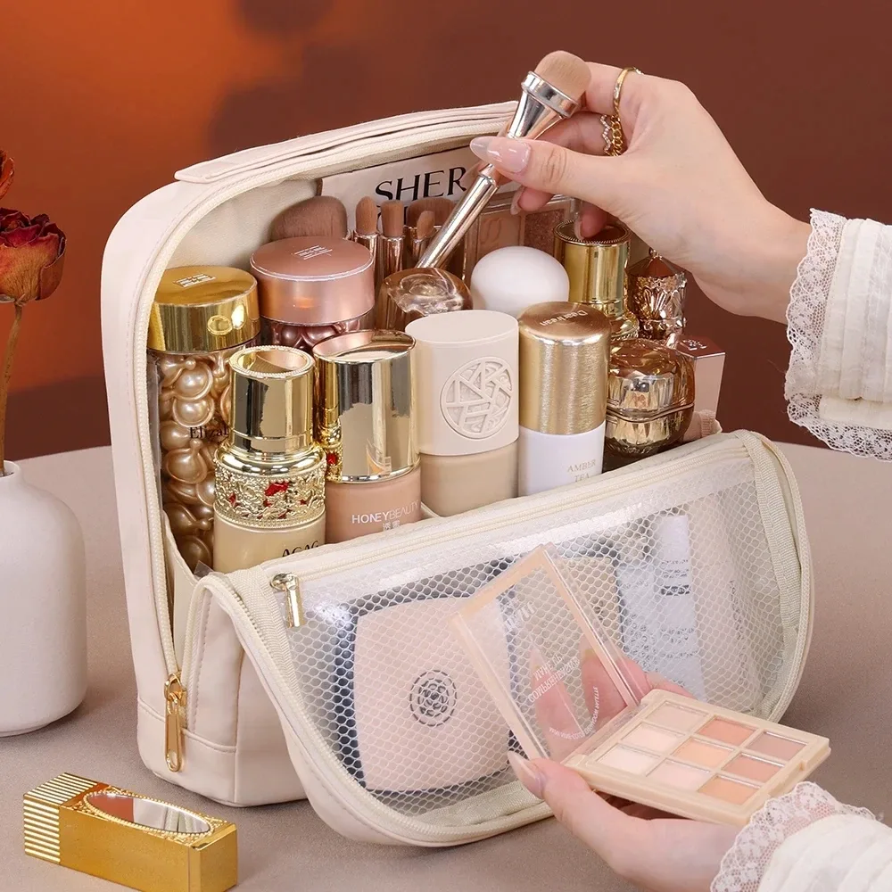 sac de voyage portable et étanche pour articles de toilette, trousse de rangement pour outils cosmétiques, organisateur de maquillage pour femmes