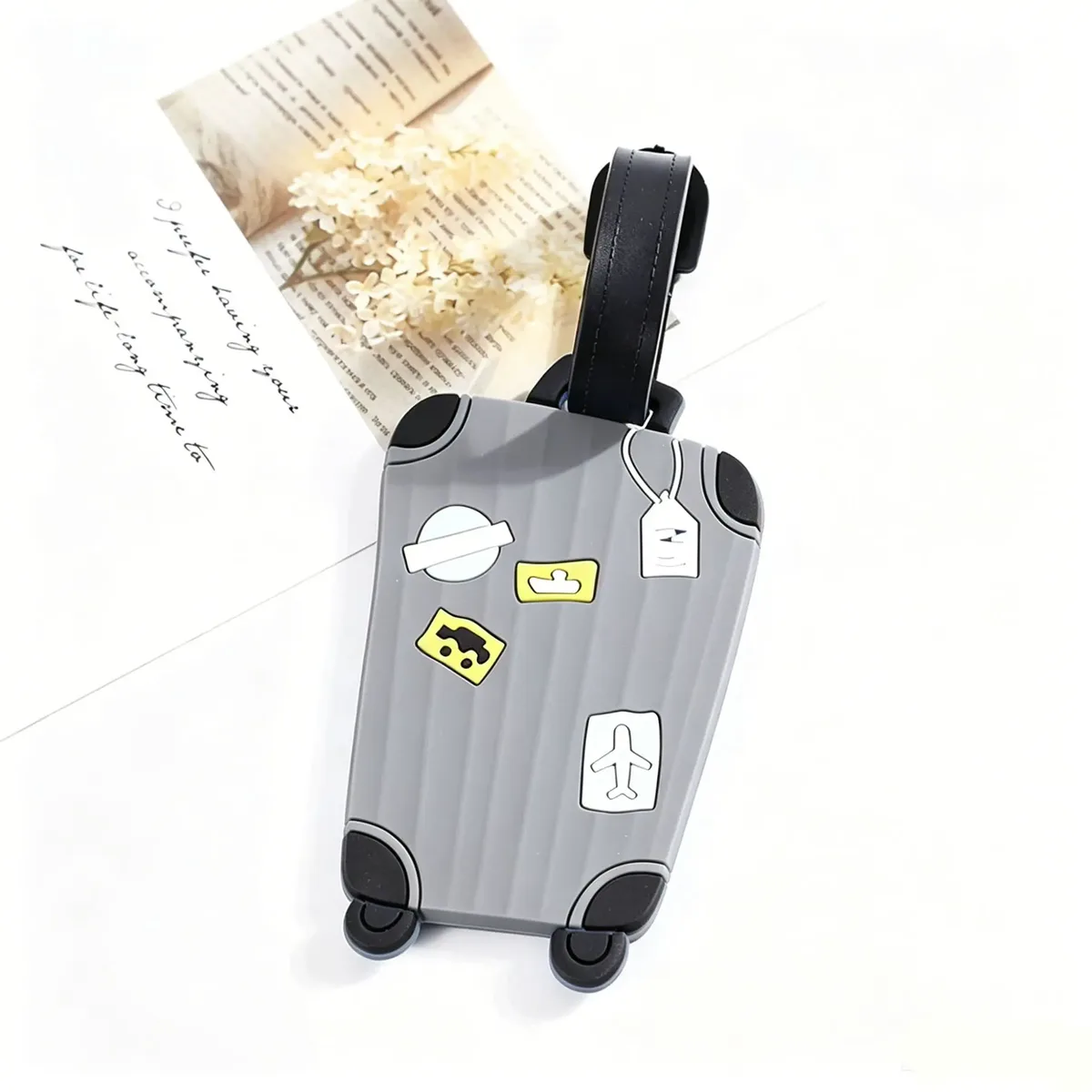 étiquettes de bagage en silicone tendance, accessoires de voyage portables pour l'enregistrement des bagages
