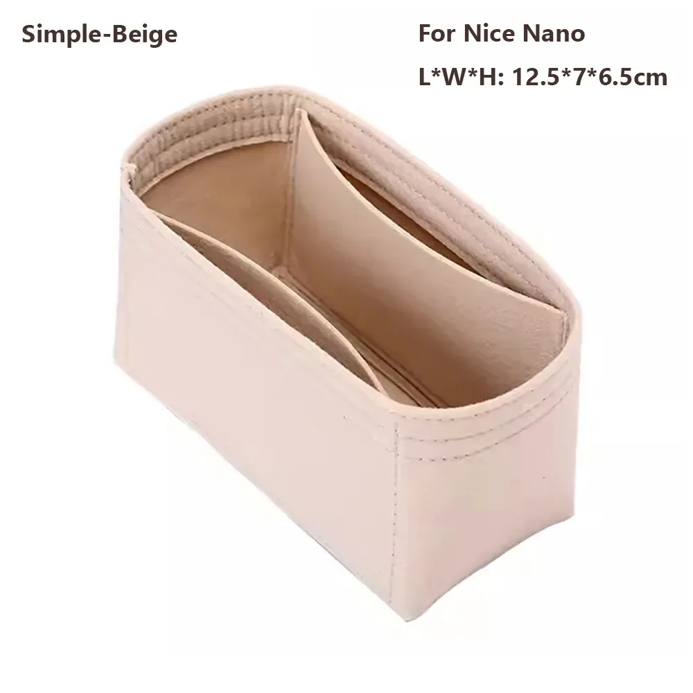 sac à main en feutre, support de sac de rangement, sac interne, organization, doublure de sac à main portable pour lv nice nano/mini/bb/vanité
