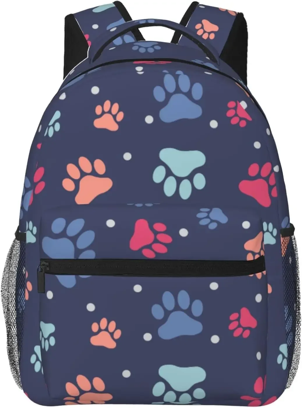 sac à dos léger à imprimé patte de chien bleu pour hommes et femmes, sac à livres universitaire, sac à dos de voyage décontracté, sac à dos pour ordinateur portable, mignon