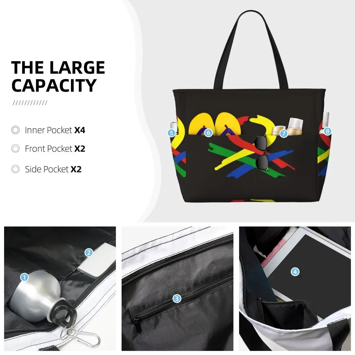 united colors of benetton – sac fourre-tout de plage, sac de sport, de yoga, grand sac fourre-tout pour femmes, sac de voyage, sac de fitness