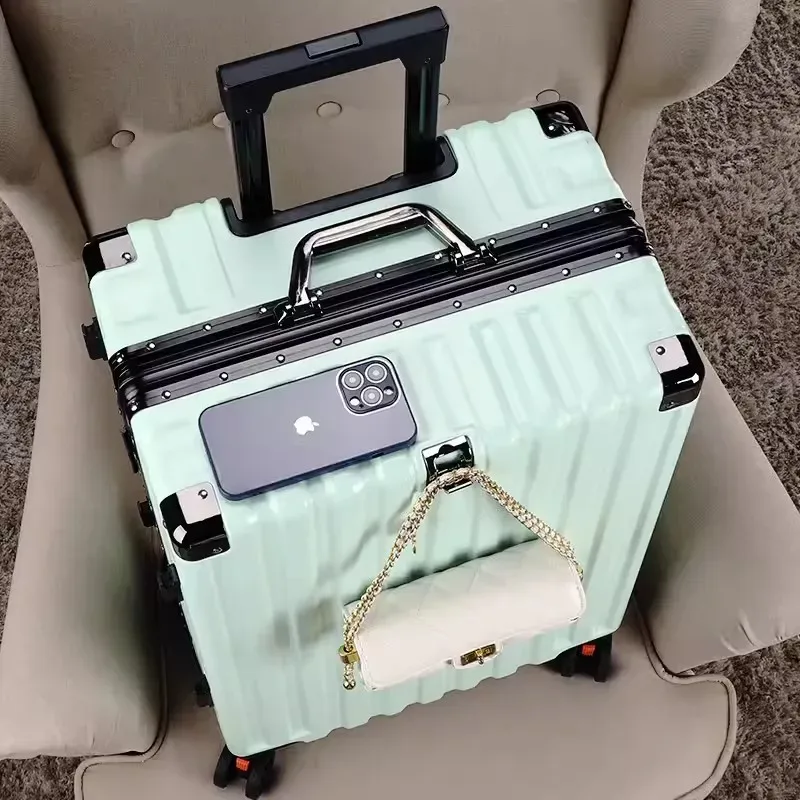 bagage femme muet universel roue boîtier de chariot cadre en aluminium 24 pouces étudiant mot de passe valise mâle